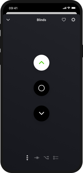 Przykładowy ekran z aplikacji Homey.